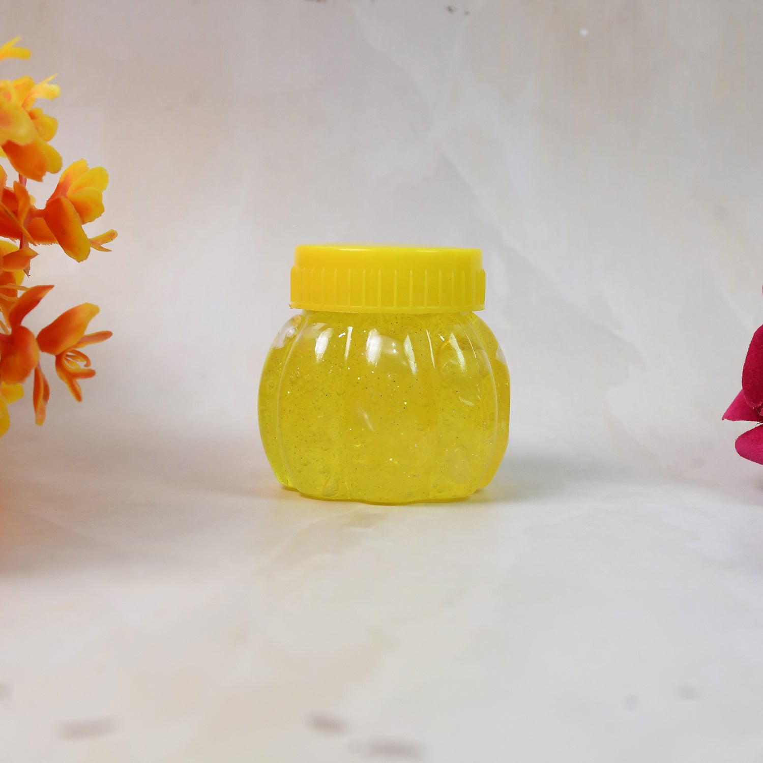 Soft jar slime in a clear container, perfectly ready for immediate, mess-free sensory play.