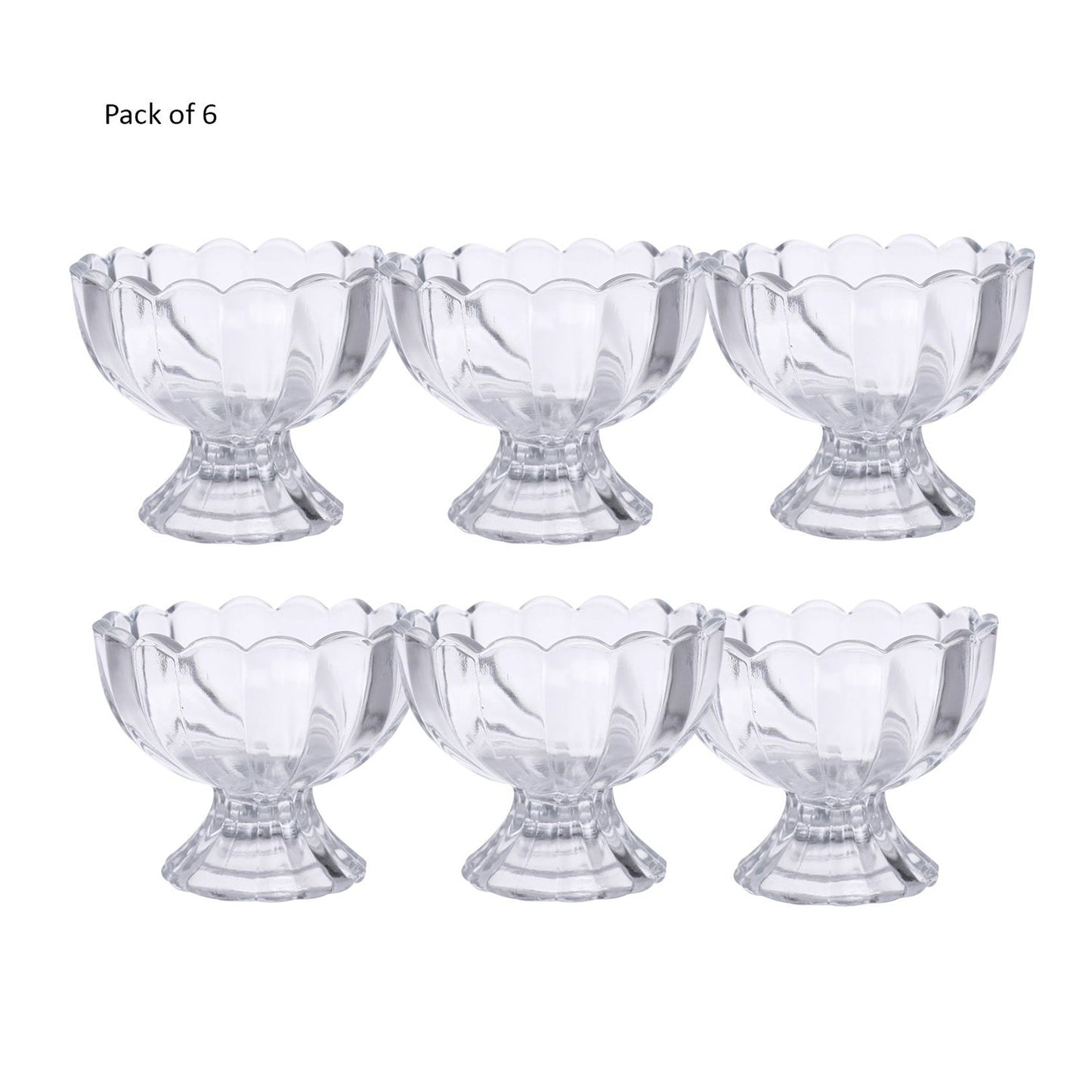 Full view of the six-piece dessert bowl set, showcasing all individual serving bowls.