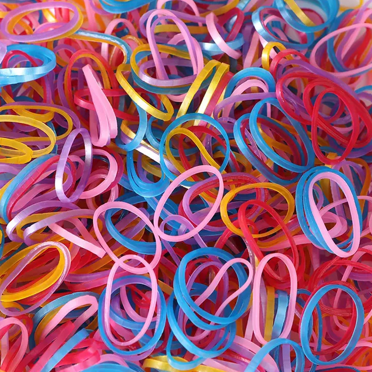 Reusable rubber bands shown stretching, highlighting their flexibility and durability.