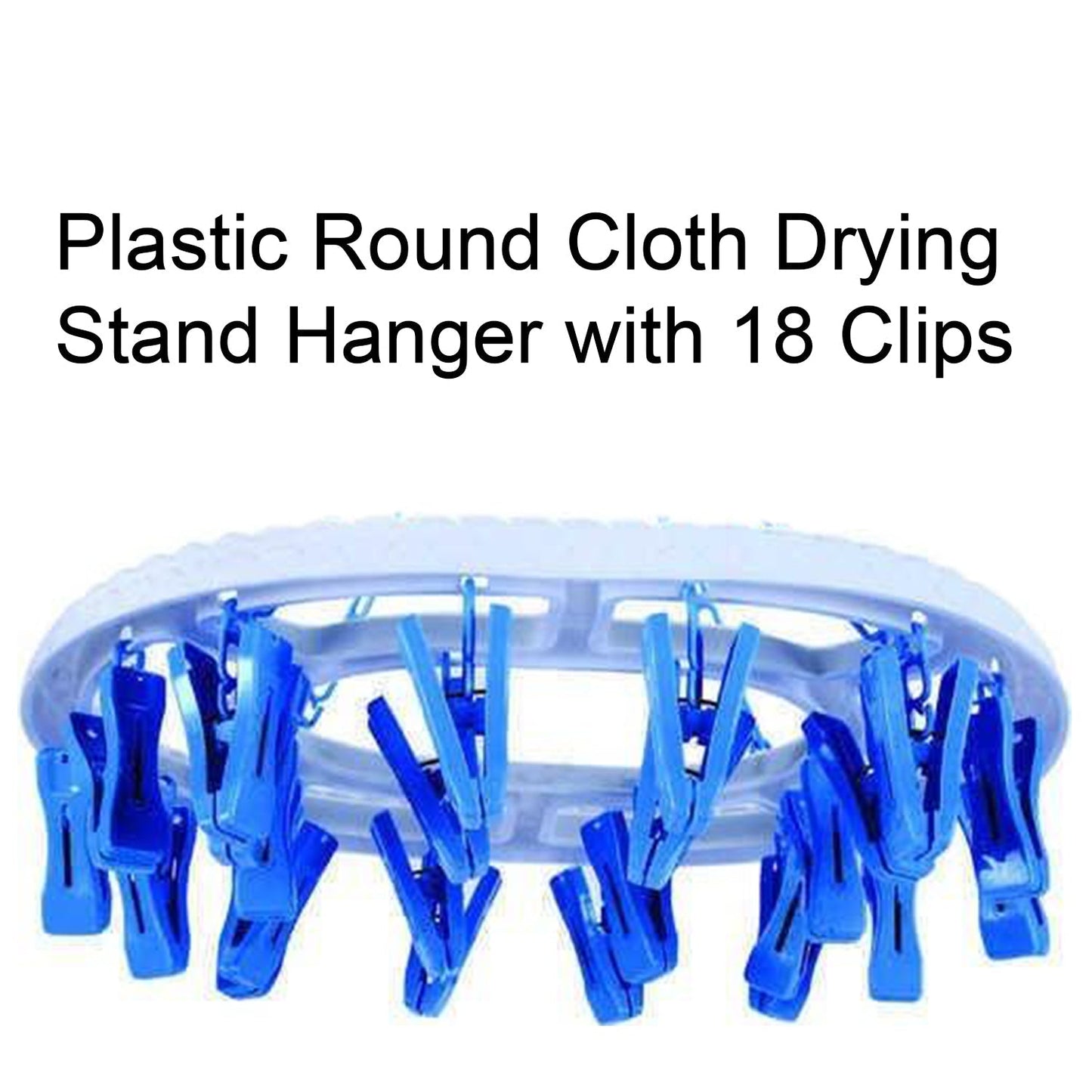 Strong plastic clips on the 18-clip round drying hanger for secure hold.