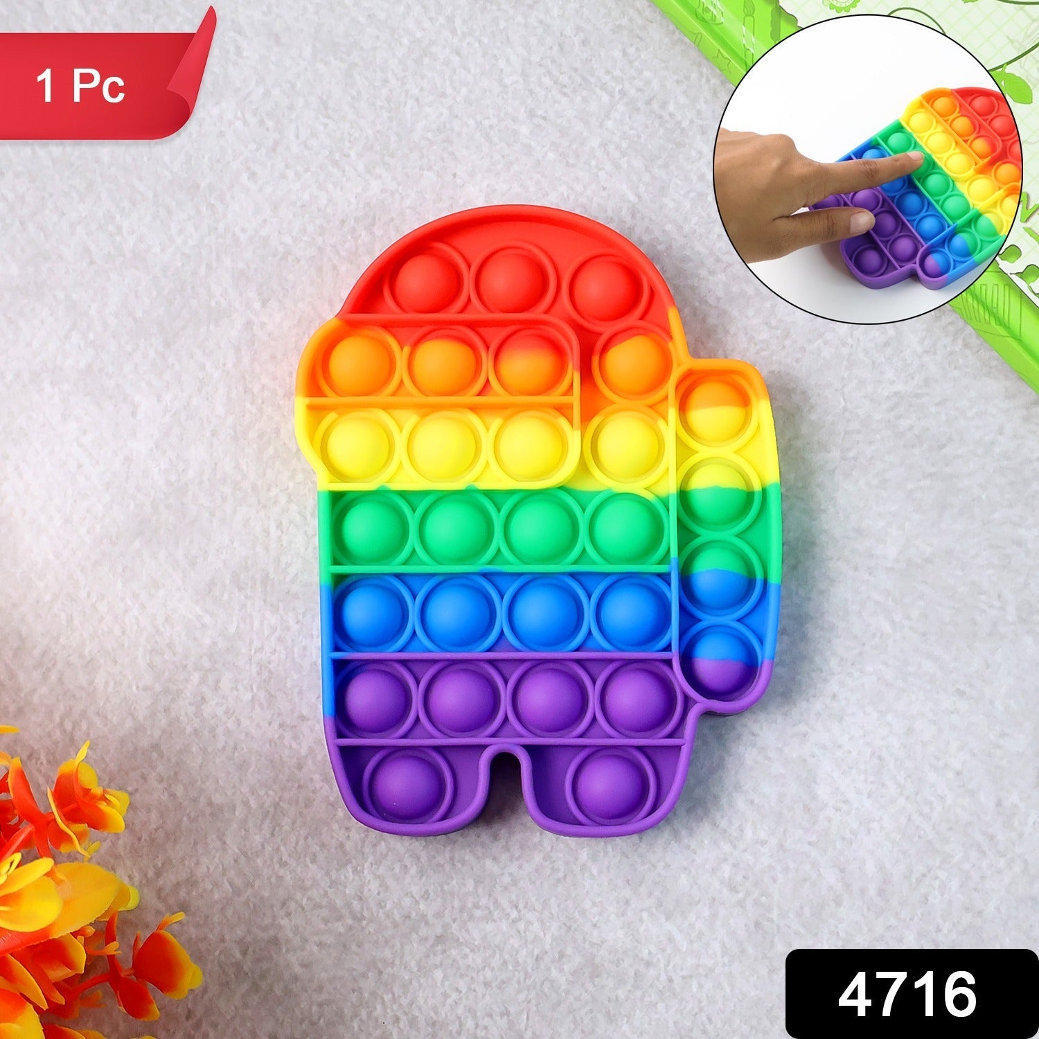 Close-up of silicone bubbles on Pop It sensory fidget toy