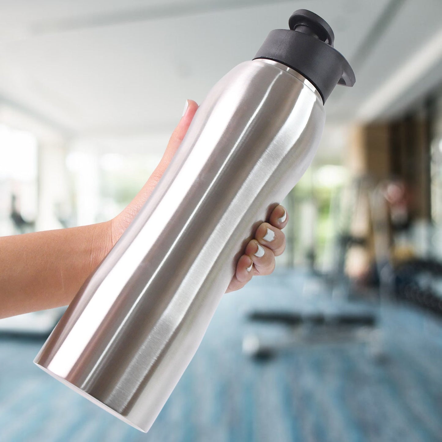 Side view of Hydro Guard stainless steel water bottle with vacuum insulation