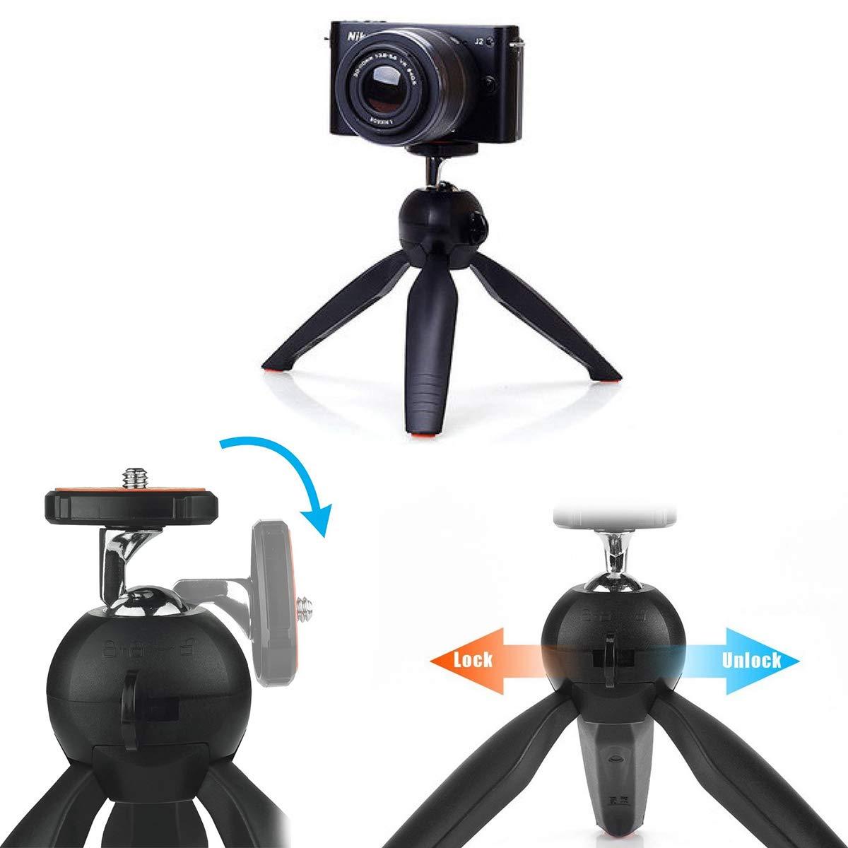 Side view of the portable mini tripod showing its sturdy design and non-slip feet.