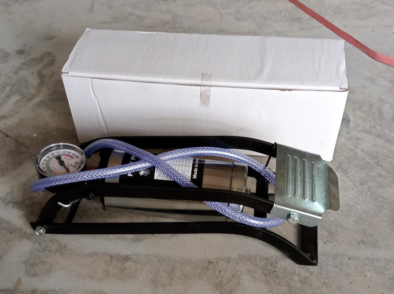 Robust steel body foot air pump ensuring long-lasting performance for vehicles.