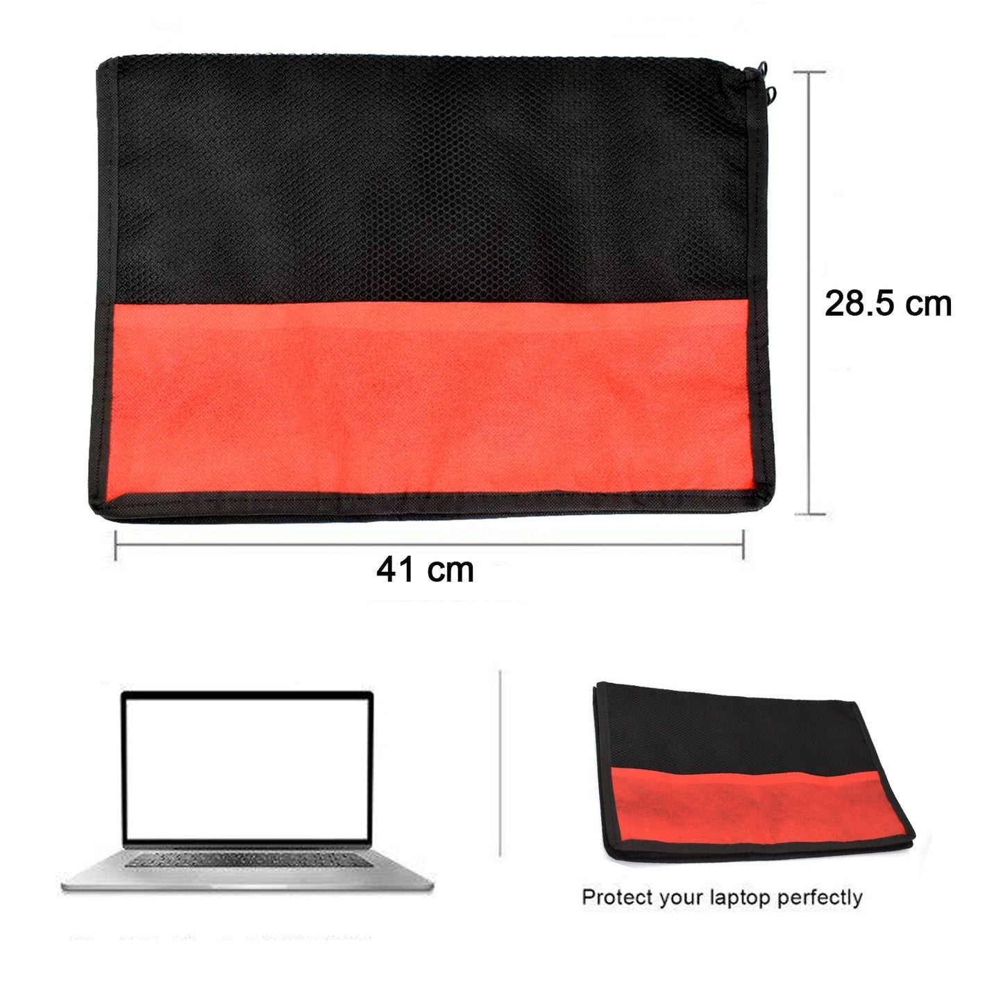 Laptop cover bag presented in an office setting, emphasizing its professional look.