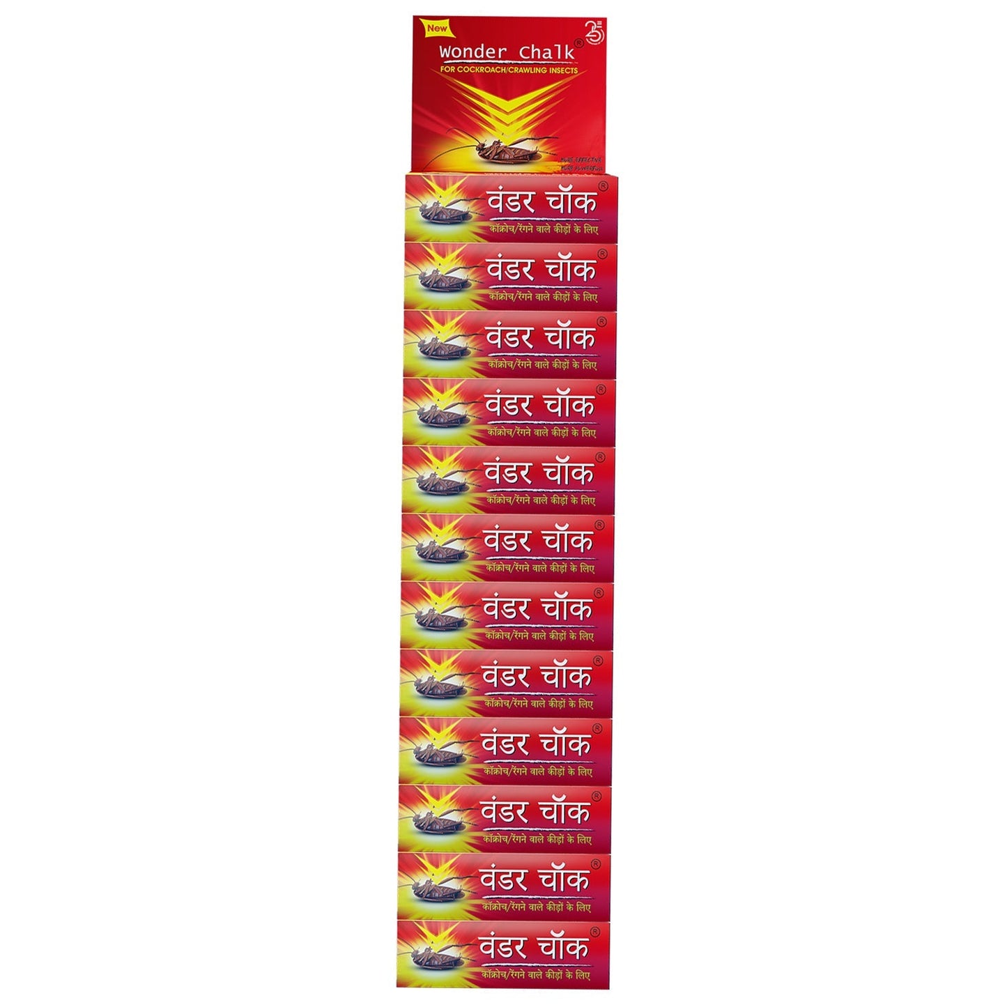 Pack of 12 Wonder Fresh Cockroach Chalk sticks for effective insect control.