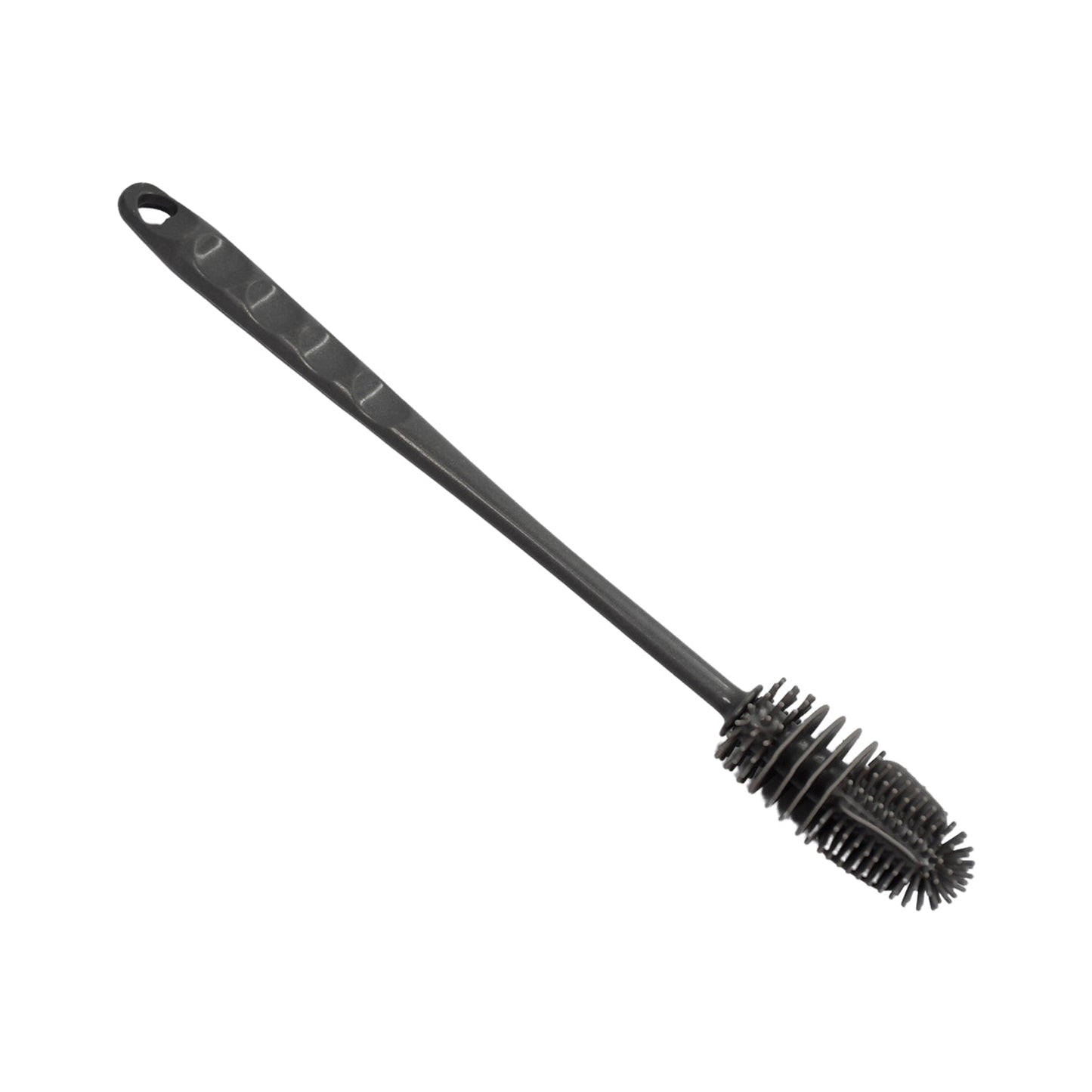 Close-up of the durable bristles on a bottle cleaning brush.