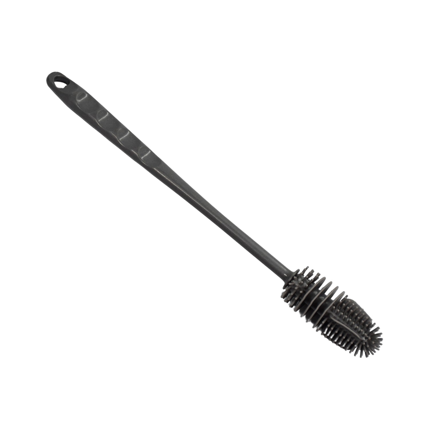 Close-up of the durable bristles on a bottle cleaning brush.