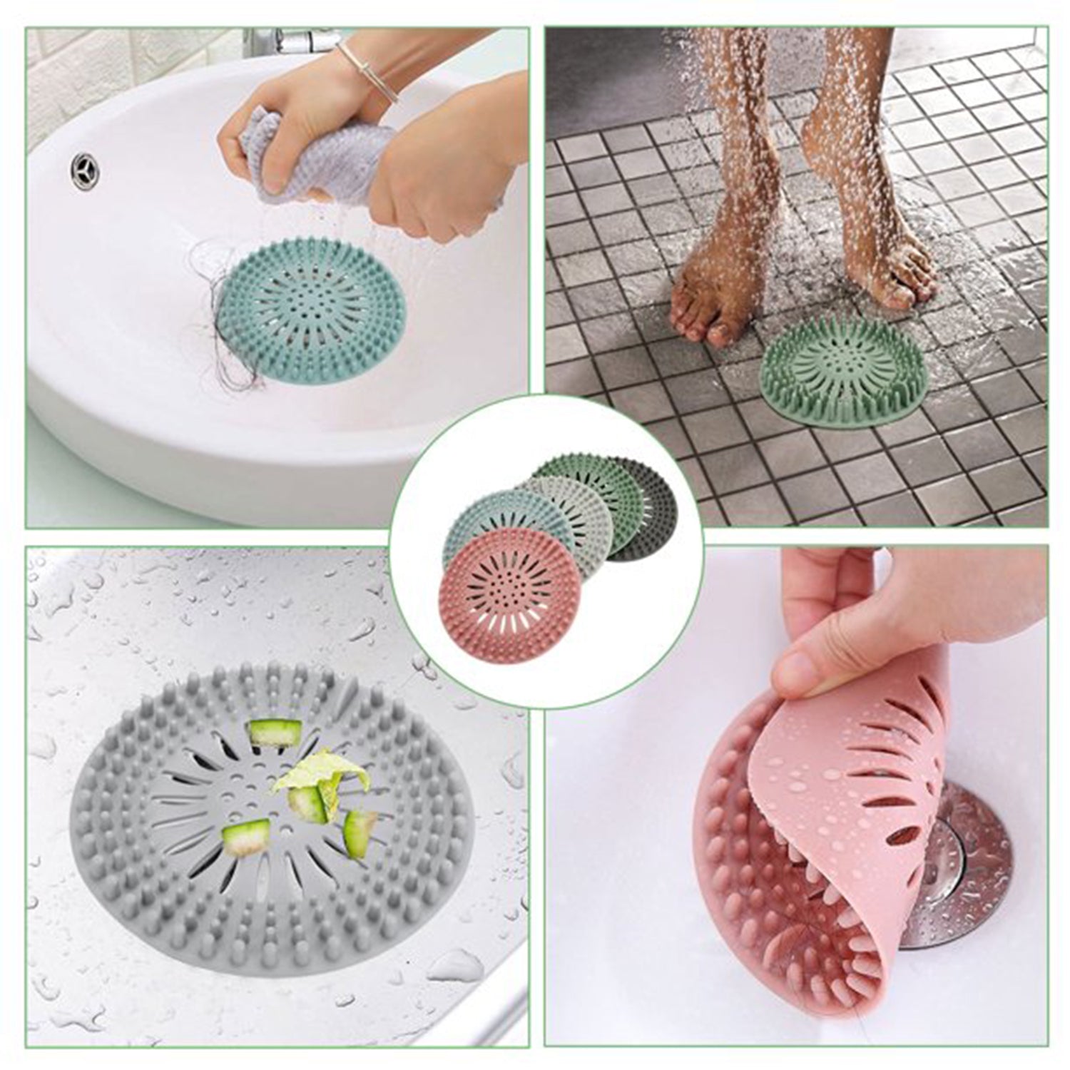 ShineCrest Shower Drain Cover effectively prevents hair and debris from clogging bathroom floors.