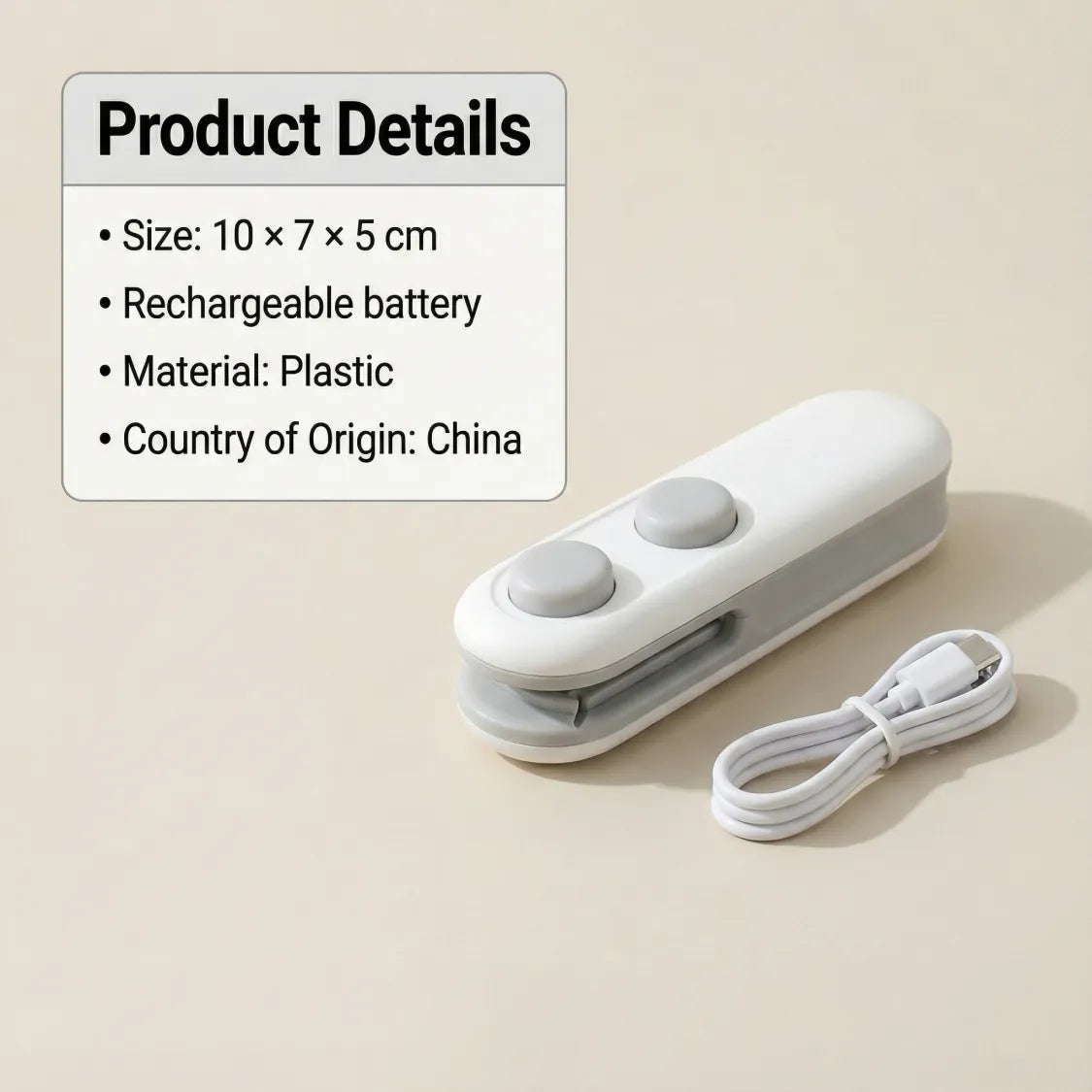 Packaging of ChefAura mini bag sealer, 2 in 1 seal and cutter device
