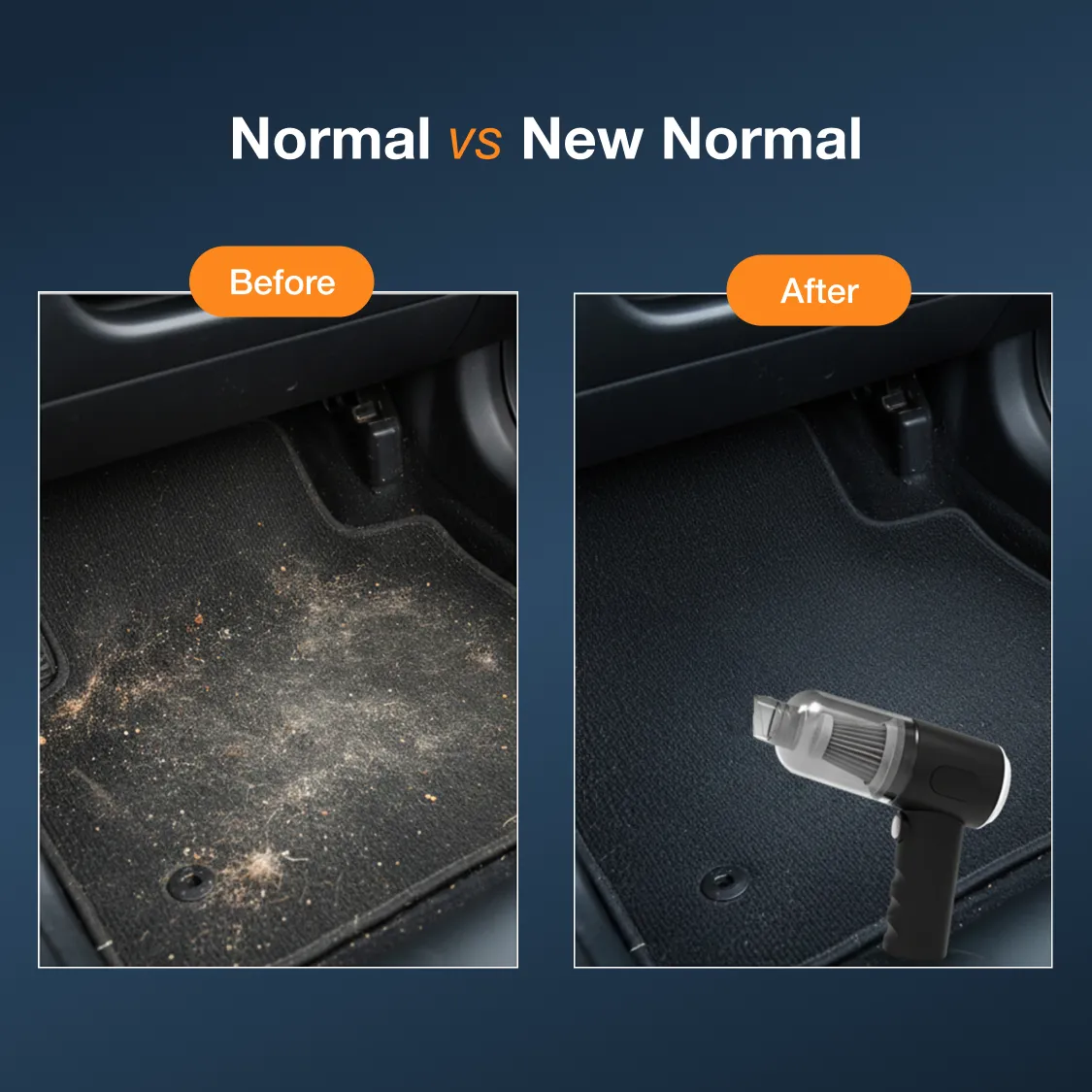 Another angle showcasing the versatile Mini Car Vacuum cleaner.