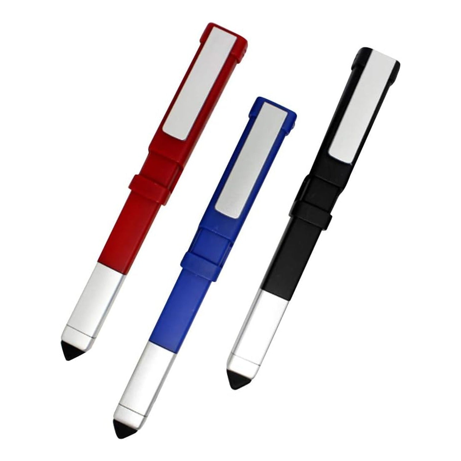 The 4-in-1 tech tool pen laid out to show all its screwdriver sets and functions.