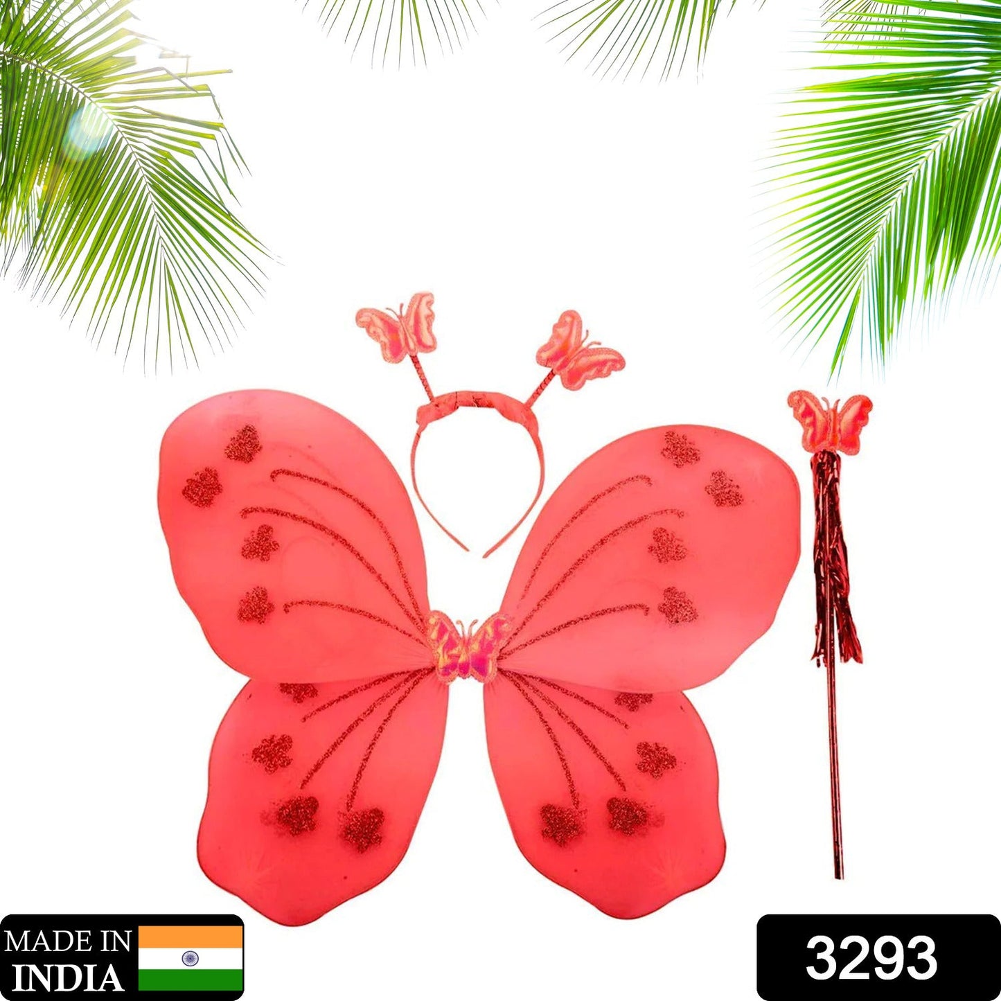 Close-up of vibrant nylon butterfly wings, perfect for a child's fairy costume.