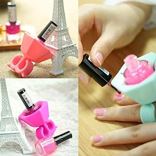 Portable AuriGlam Nail Polish Holder stand and ring, a must-have manicure accessory.
