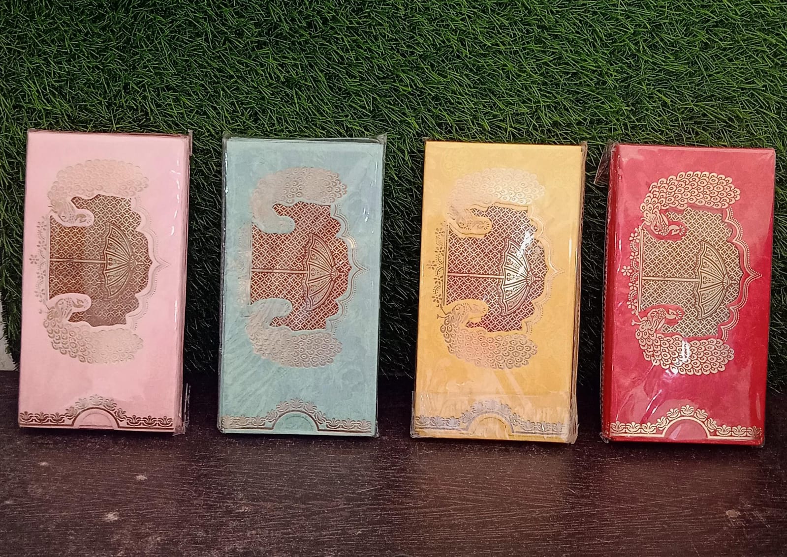 Assortment of elegant cash gift envelopes, perfect for various Indian festivals and events.