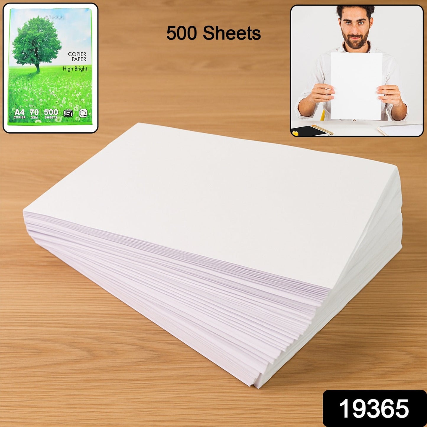 Stack of Lumo White A4 copier paper sheets showing high brightness