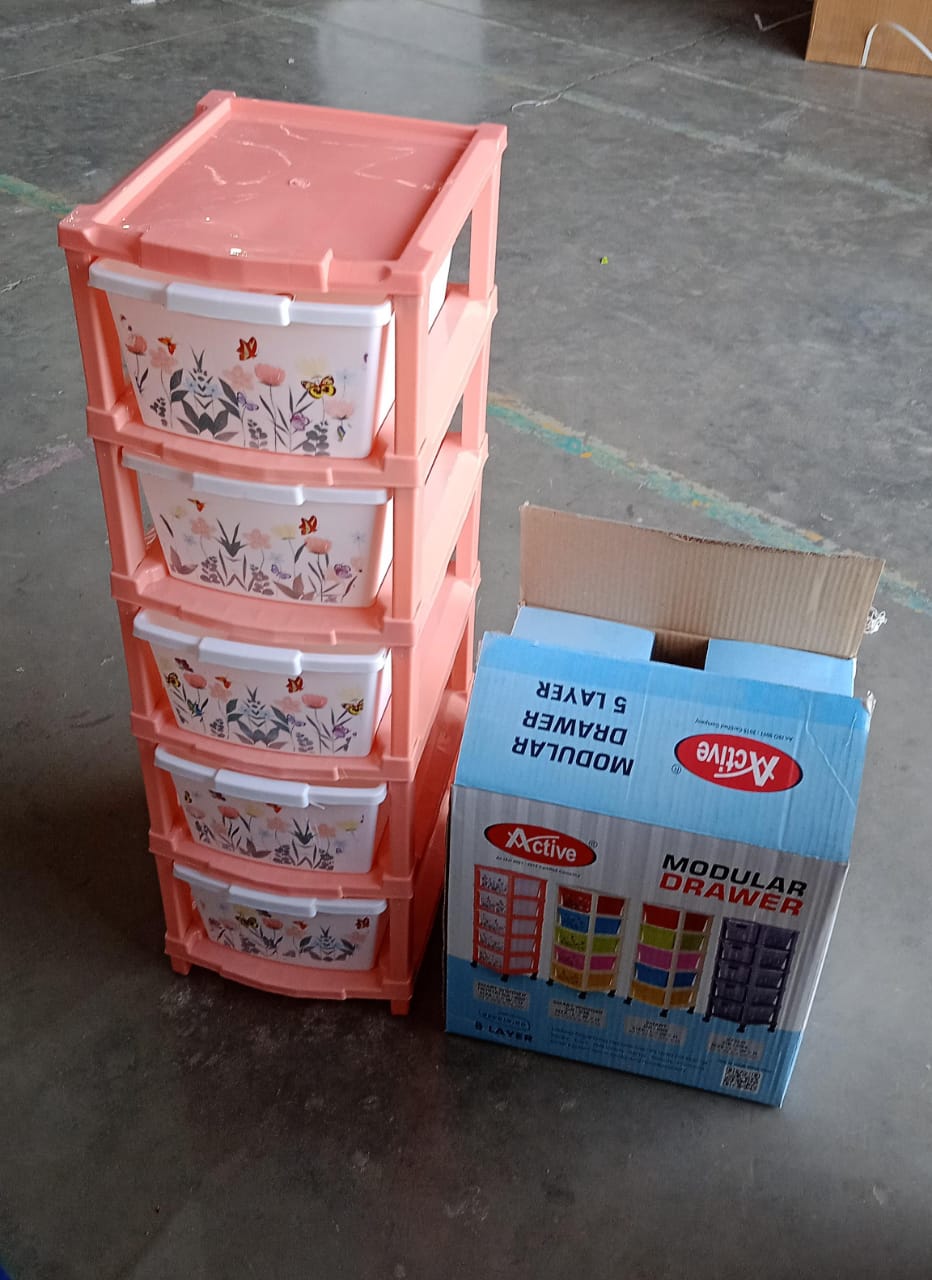 Colorful plastic storage drawer system for home and office space management