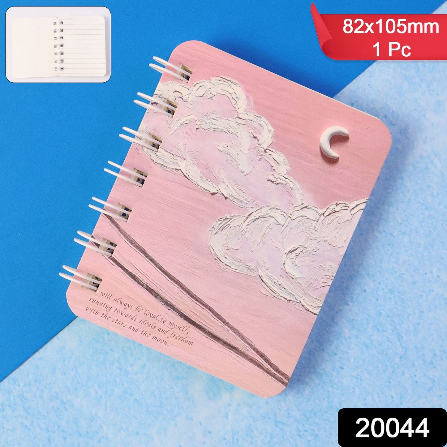 Pocket notebook with ruled pages and spiral binding for smooth writing