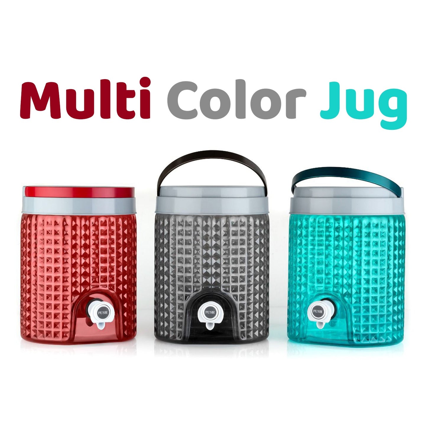Large 4500ml Diamond Cut Water Jug, ideal for home or office use.