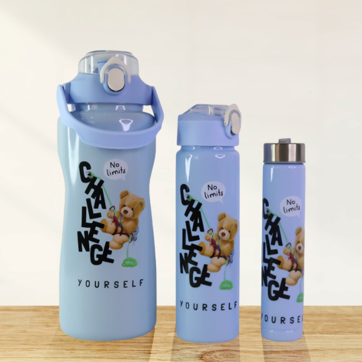 Multipurpose water bottle set ideal for gym, school, and travel hydration
