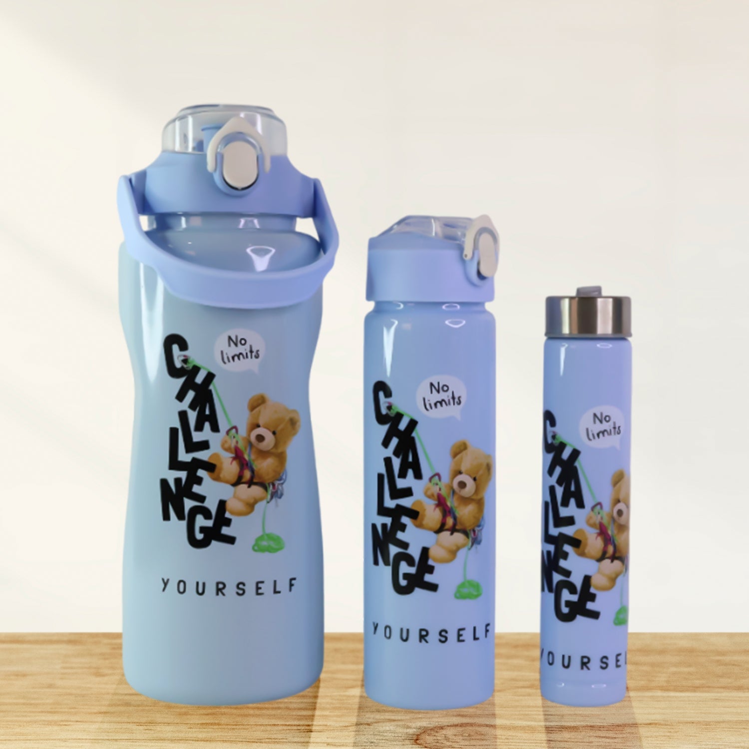 Multipurpose water bottle set ideal for gym, school, and travel hydration