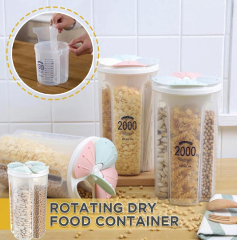 The Organivo 4 section kitchen storage jar with its secure, airtight lid, demonstrating its robust design for food preservation.