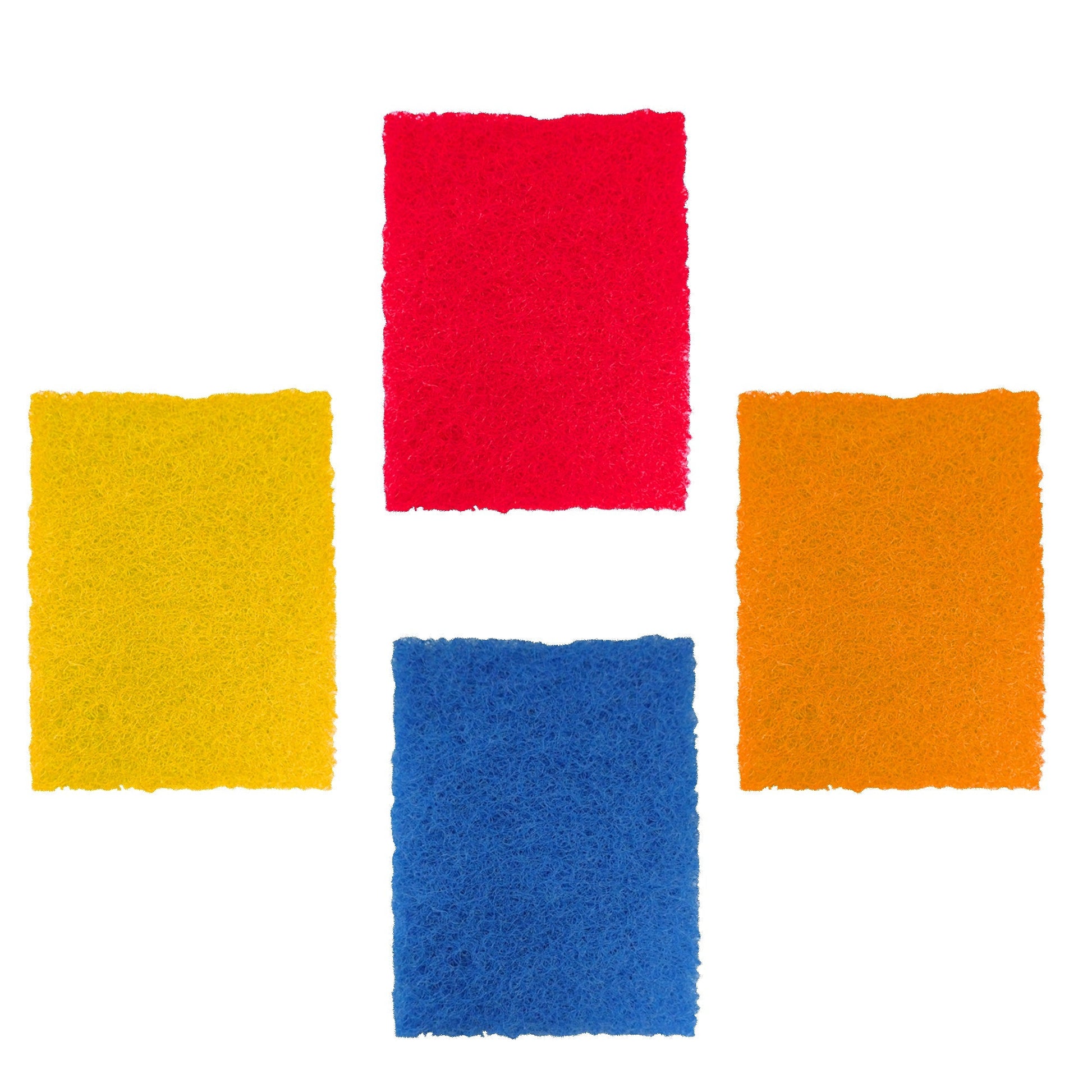 Four green Kitchen Scrubber Pads by Quickslice, ideal for tiles and dishes.