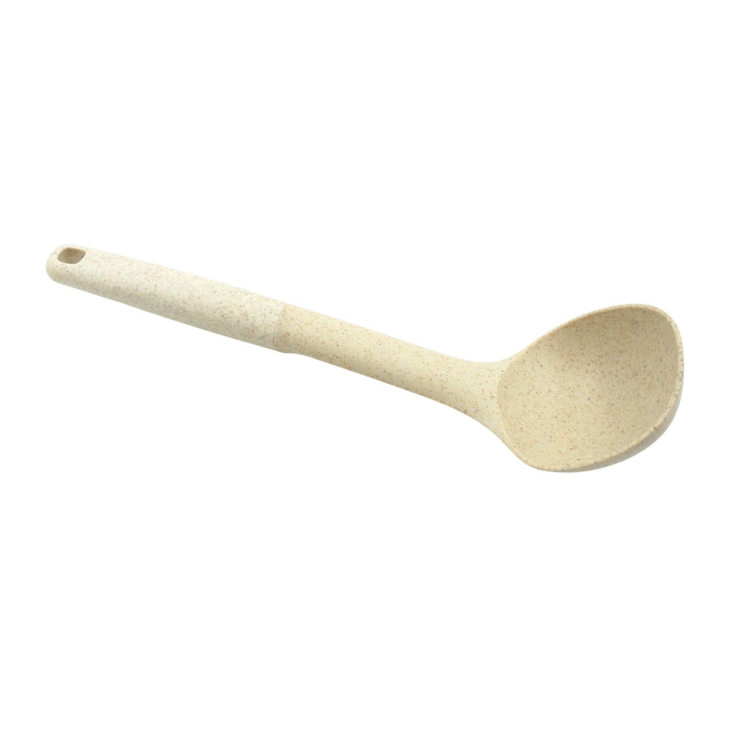 The durable plastic pasta fork displayed against a clean kitchen background, ready for use.