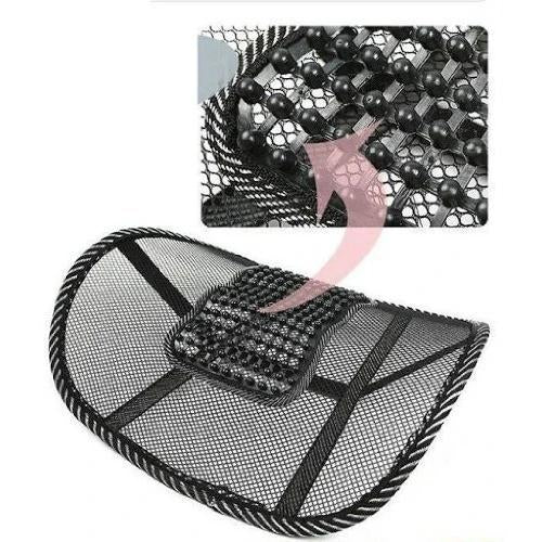 Side view of the portable ventilation back rest with strong lumbar support.