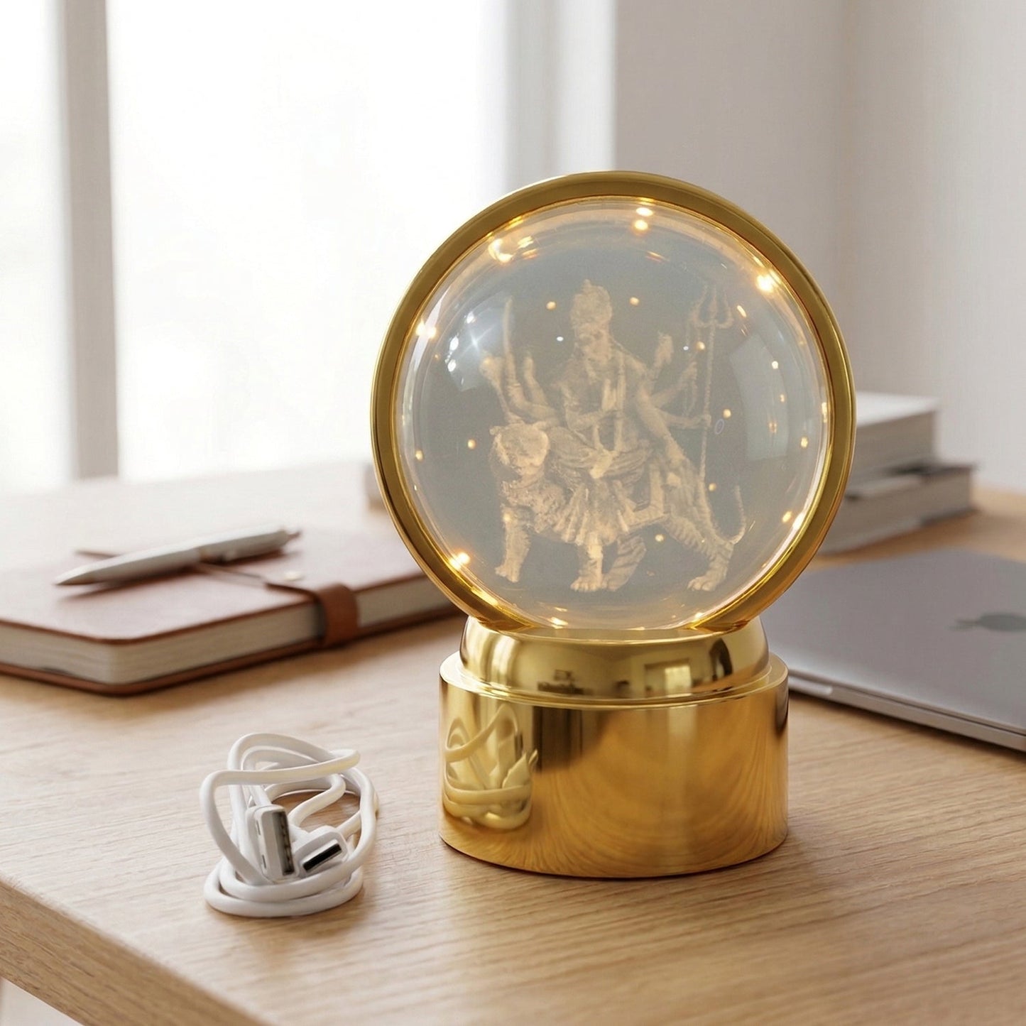 Size and design details of the crystal ball LED night lamp