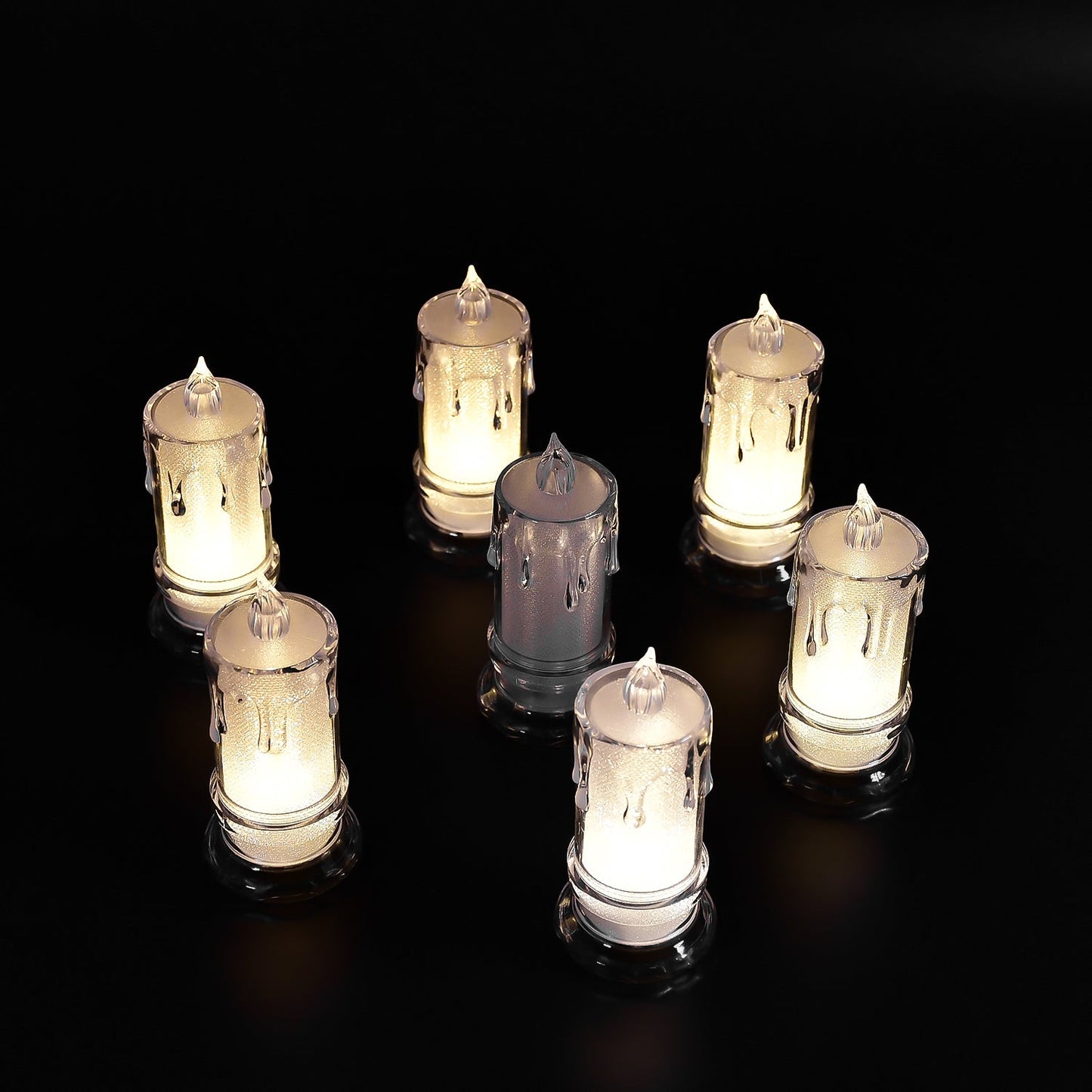 Close-up of a Melted Design Flameless Candle with a warm glow, perfect for Diwali decoration.