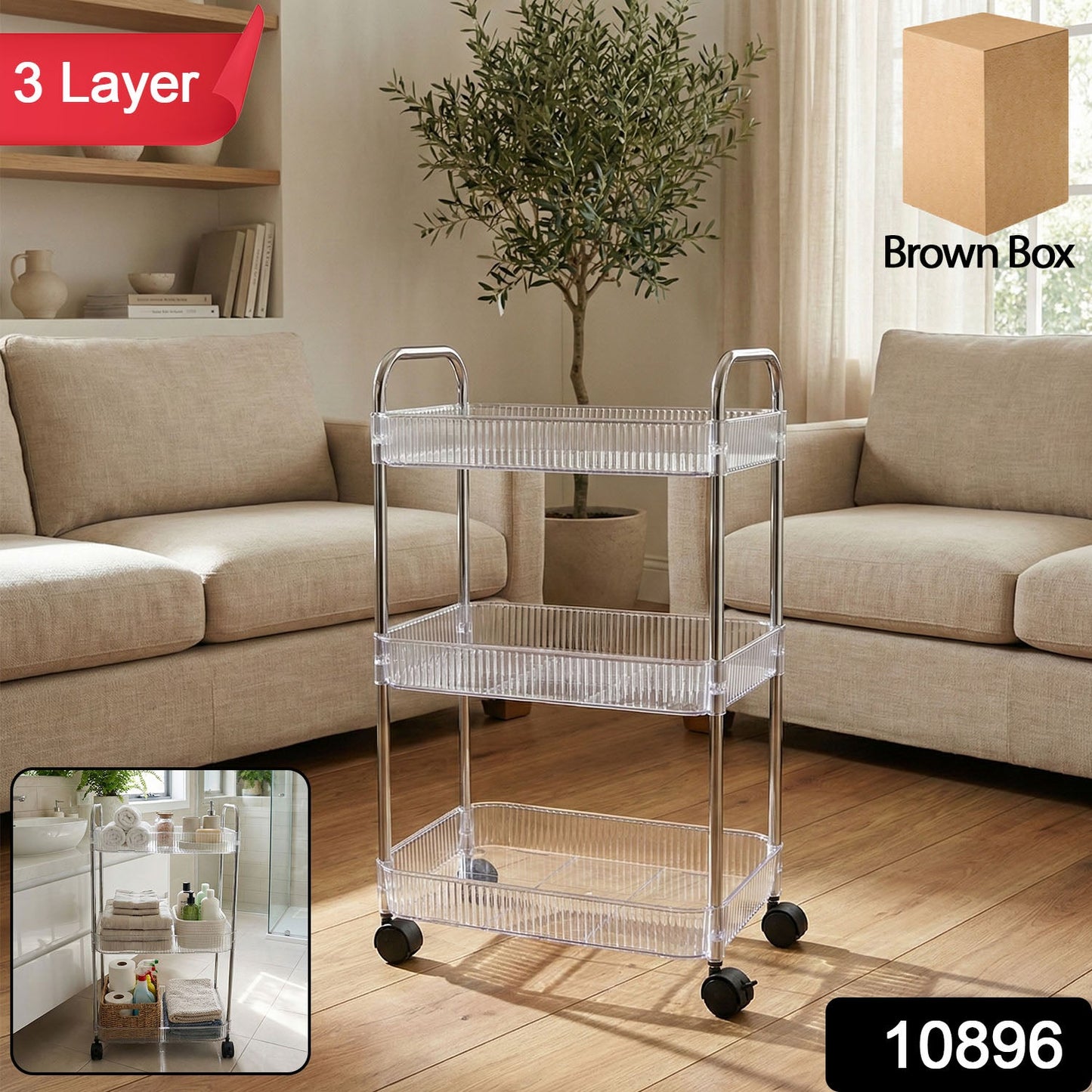 Versatile wheeled organizer rack suitable for kitchen, bathroom, and home use