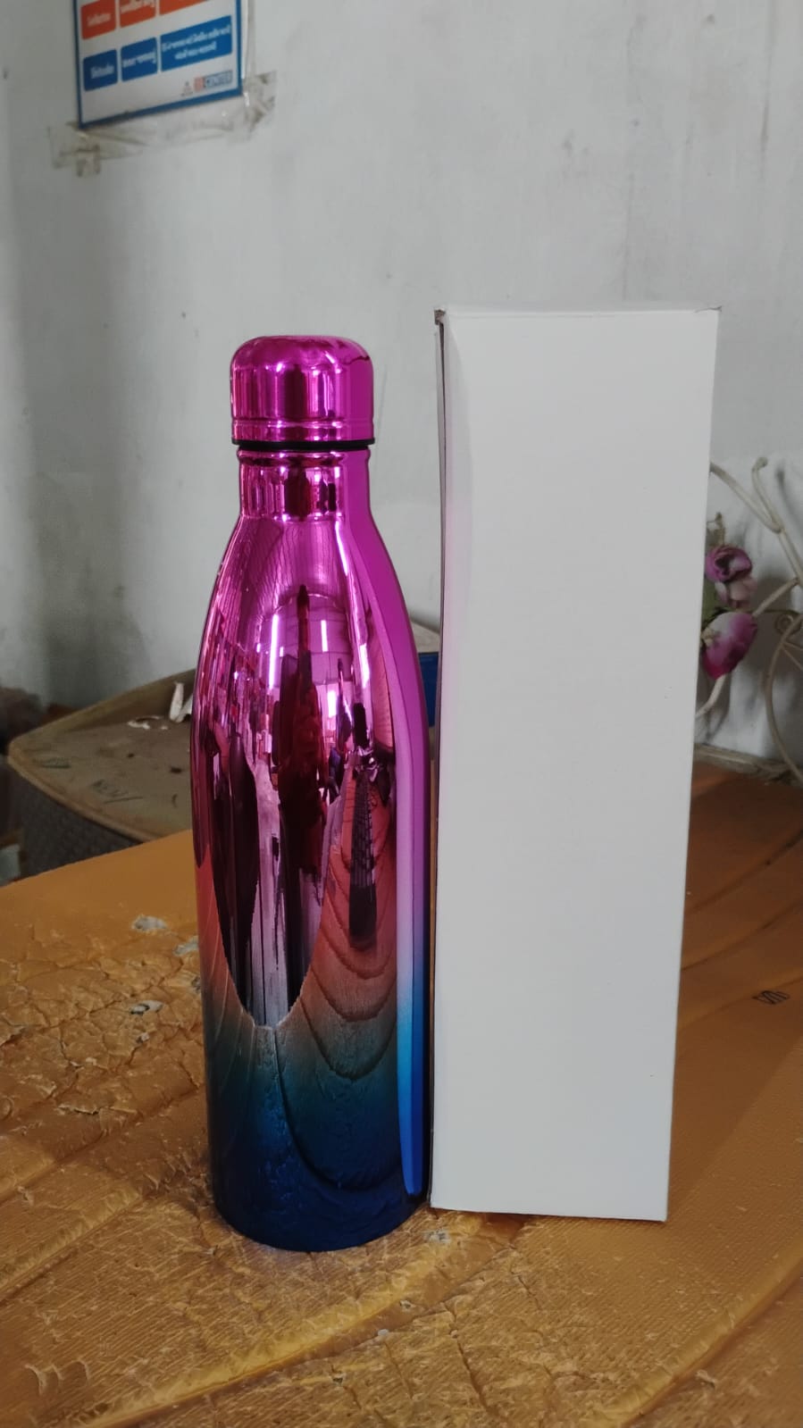 Stainless steel water bottle designed for school, office, and outdoor use