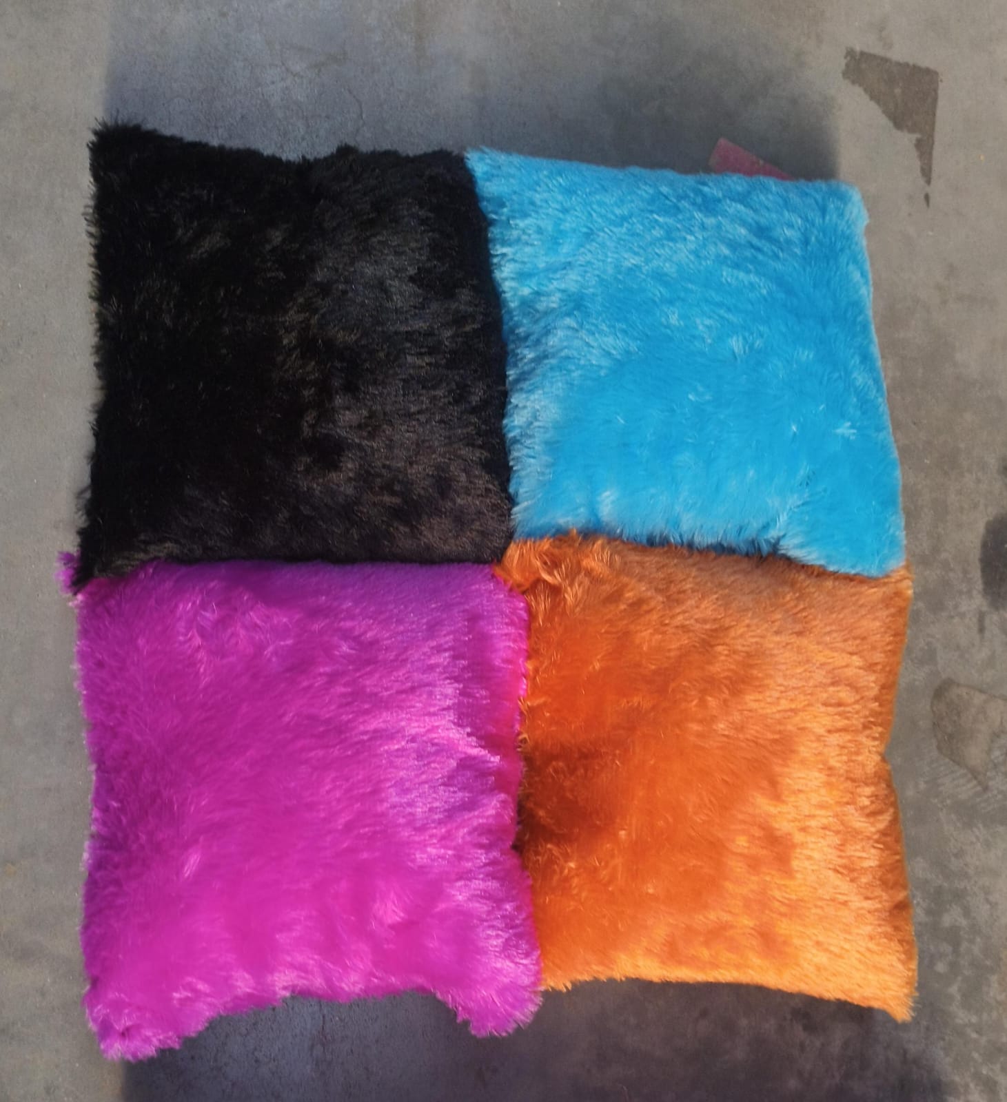 Elegant fluffy cushion pillow adding warmth to sofa