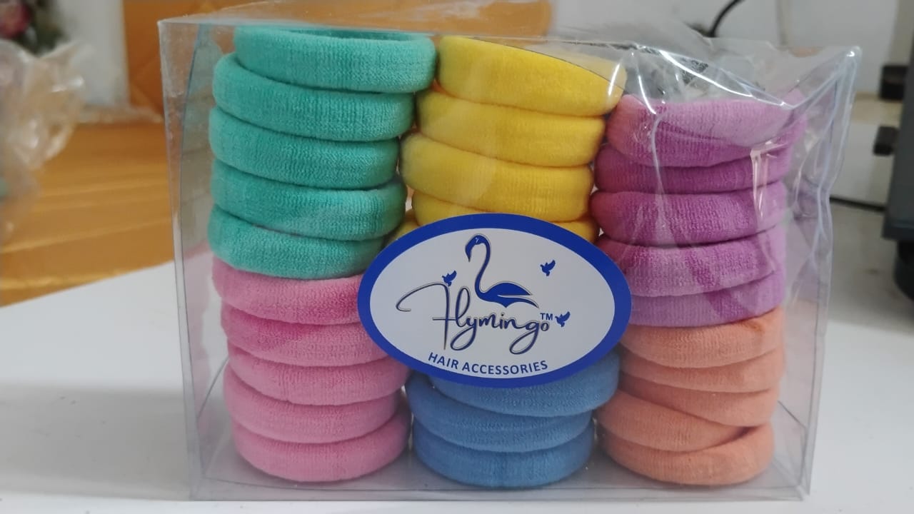 Multicolour mini ponytail holders made from soft elastic material