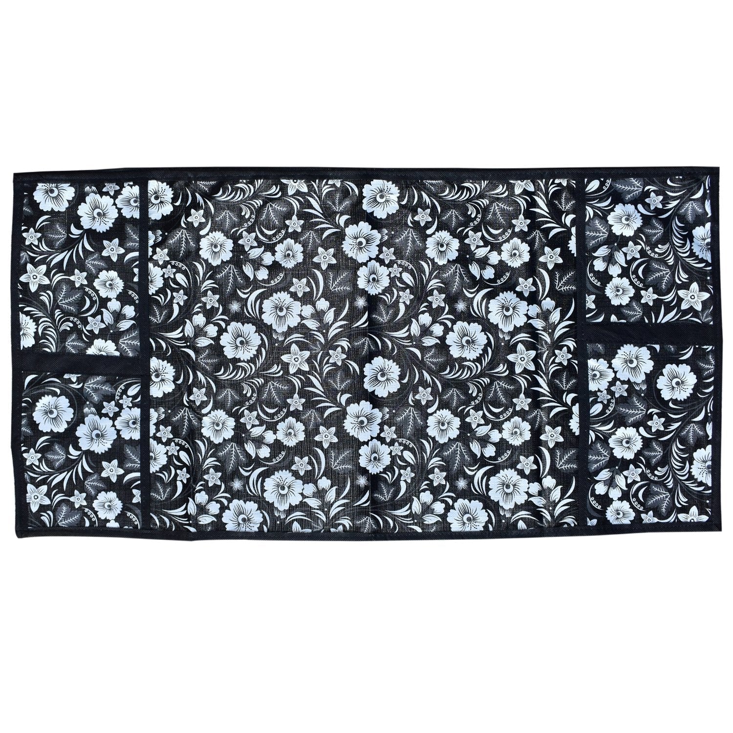 Top view of a microwave cover showcasing its functional design and fabric texture.