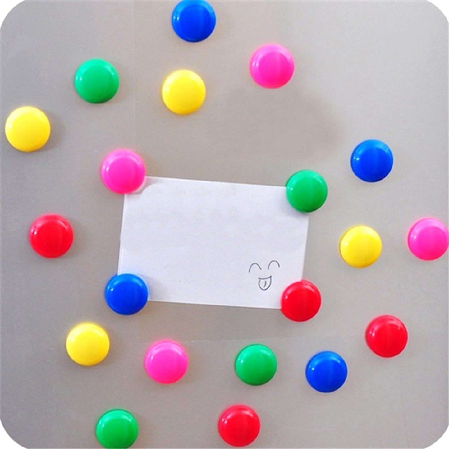Pack of 10 strong round magnetic buttons, perfect for STEM learning.