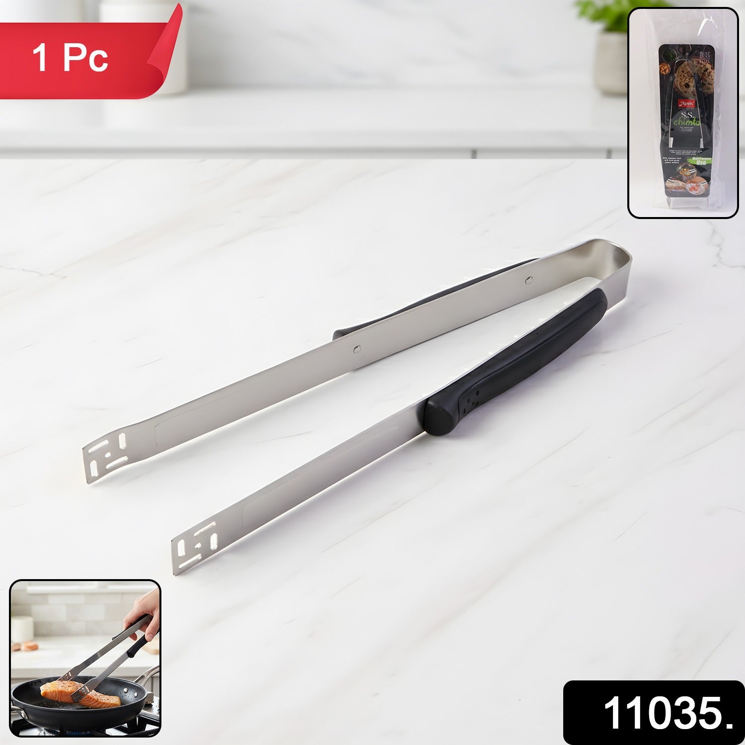 Serving tongs made of stainless steel chimta for kitchen use