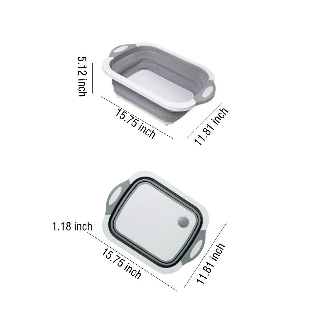 Space-saving foldable chopping board collapsed for compact storage in a small kitchen.