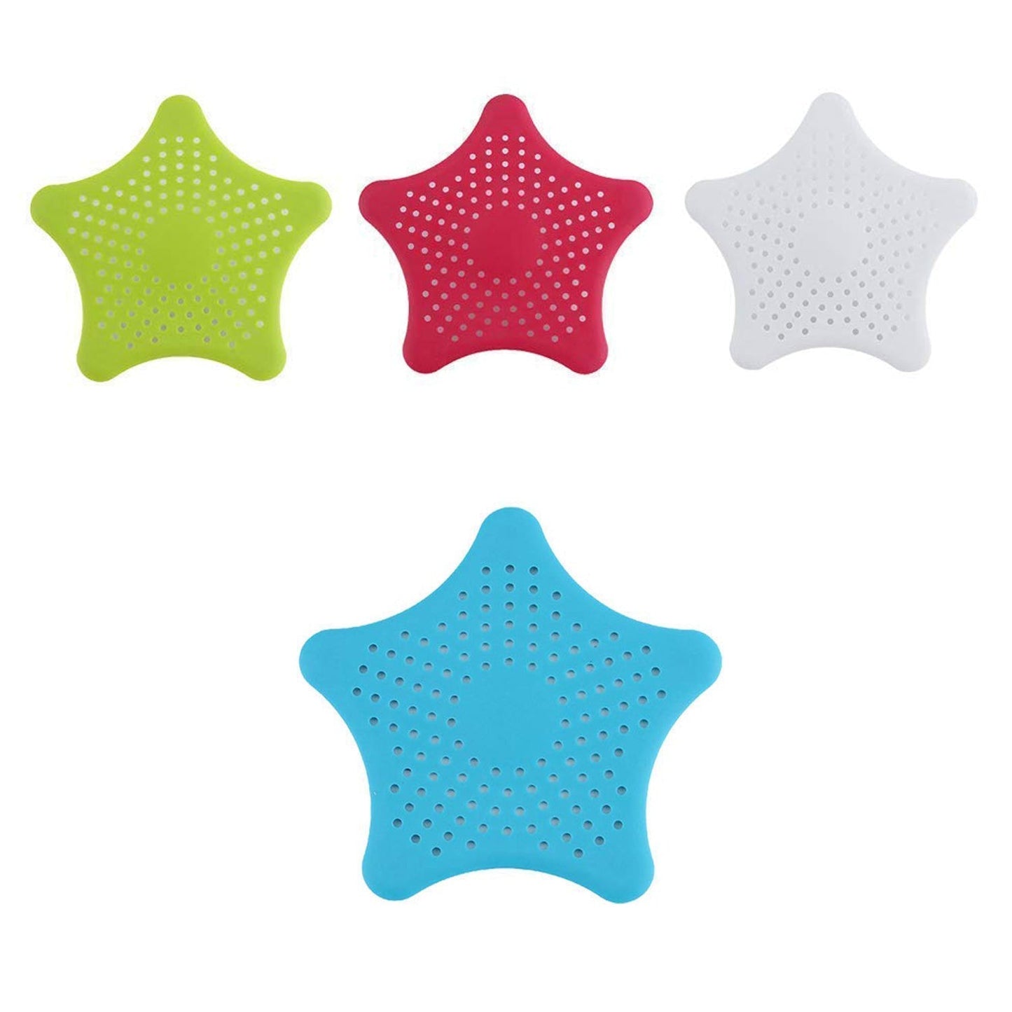 Easy-to-install star drain cover with strong suction cups.