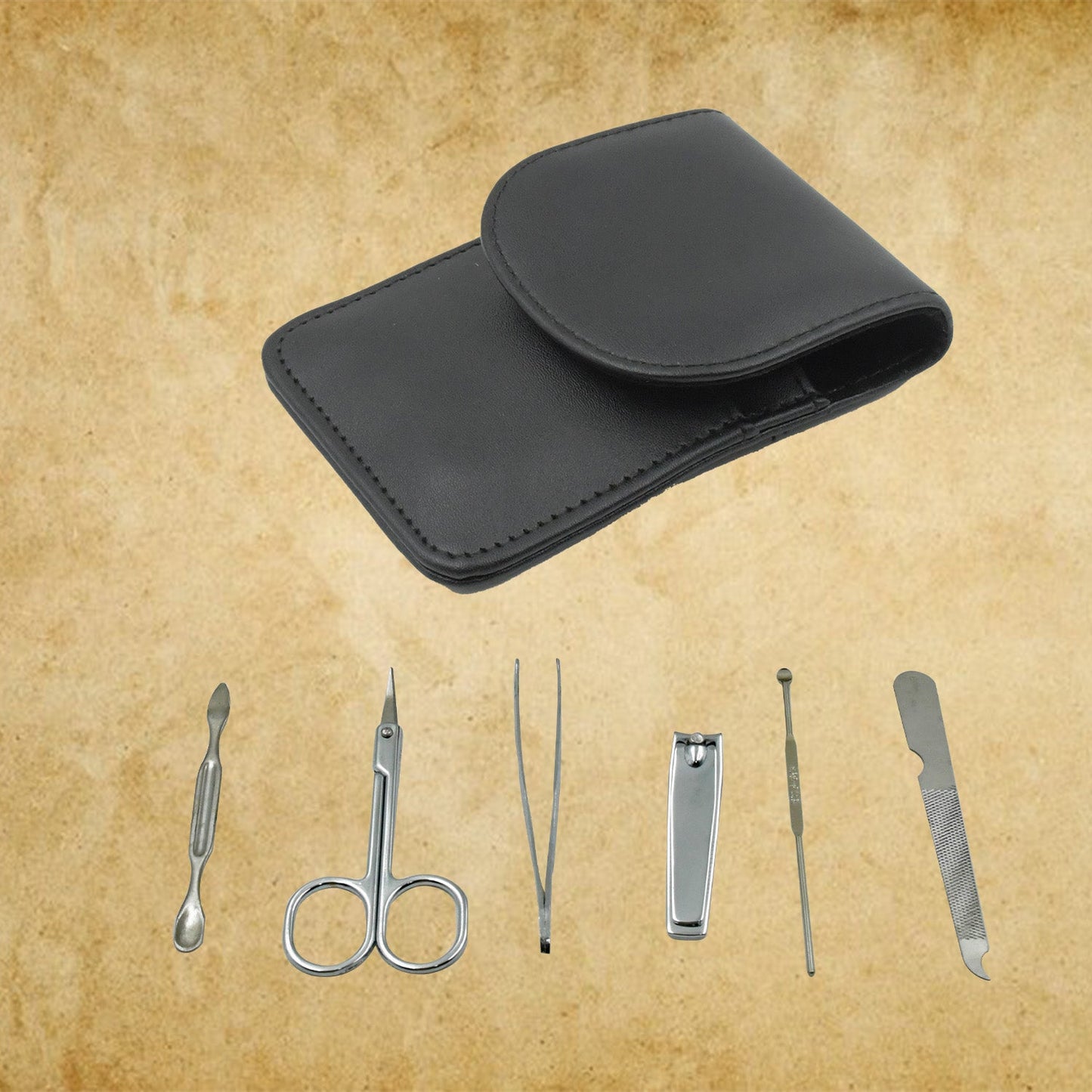 The 6-in-1 professional Nail Care Kit open, highlighting the included scissors.