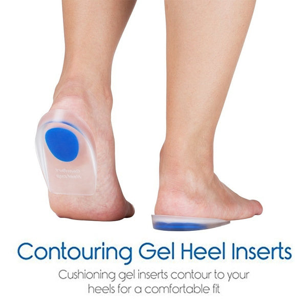 Ergonomic heel cups designed for optimal comfort and pain management.