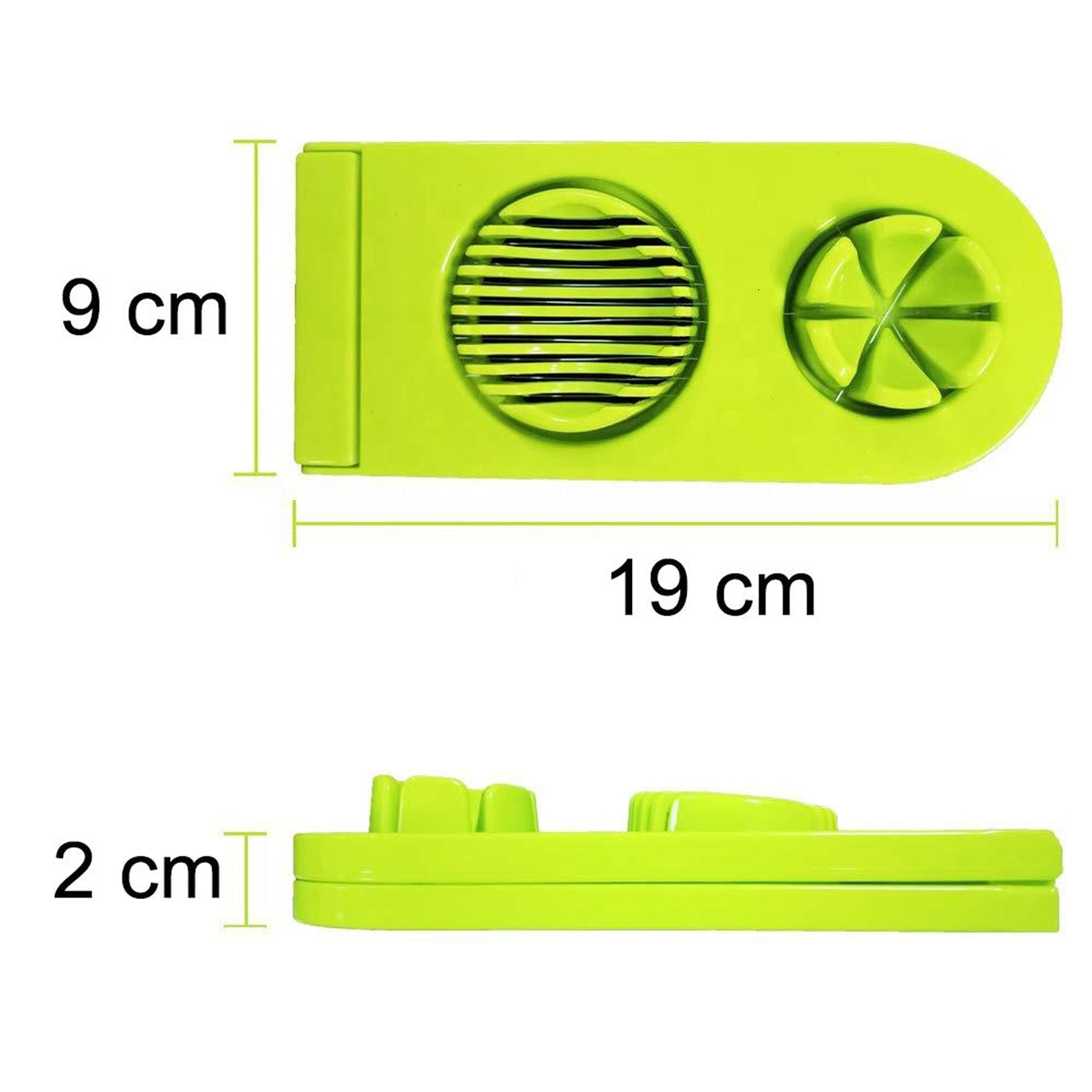 Quickslice egg slicer showing perfectly uniform slices of a boiled egg.