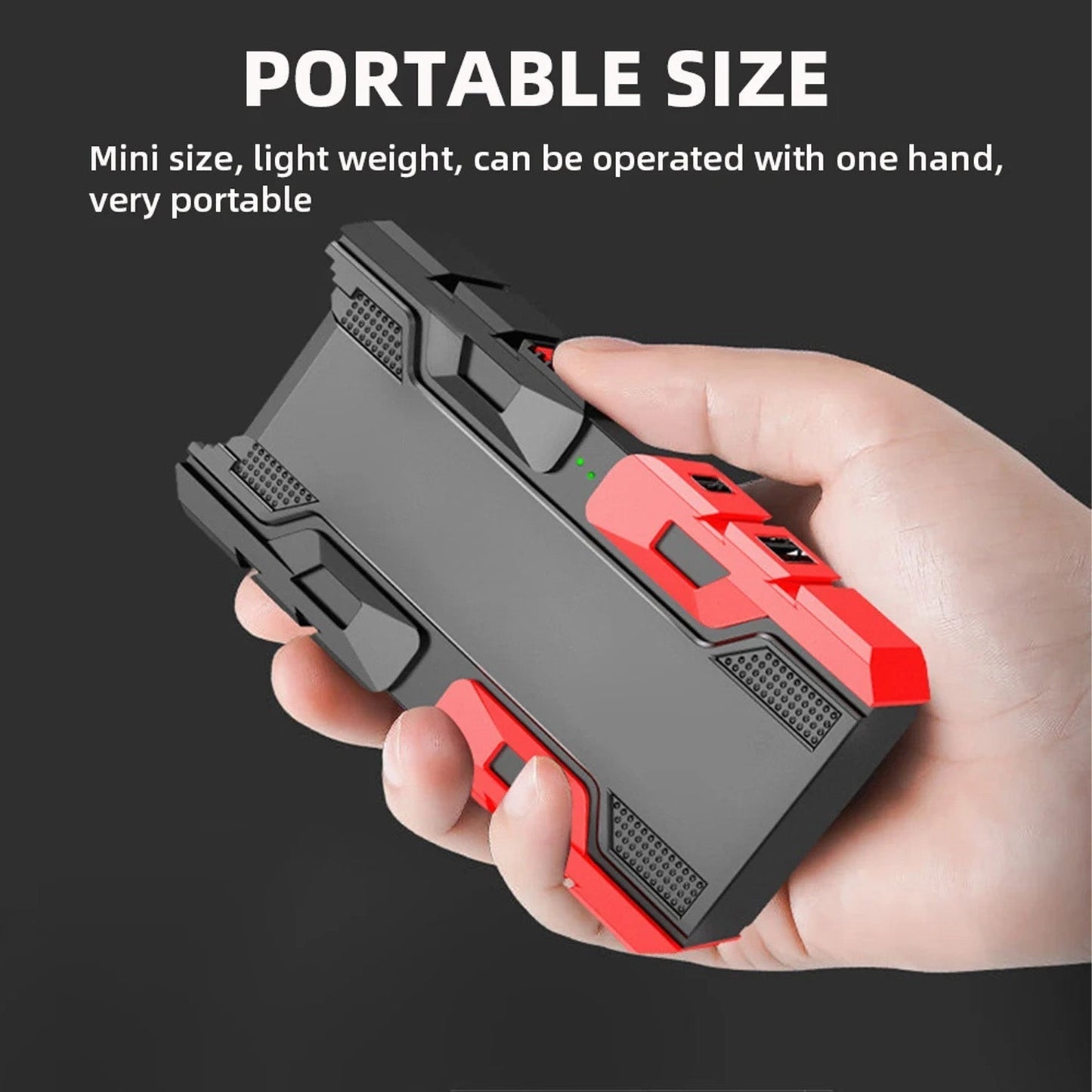 Phonixio Mini LED Flashlight with Power Bank, illustrating its multiple lighting modes.