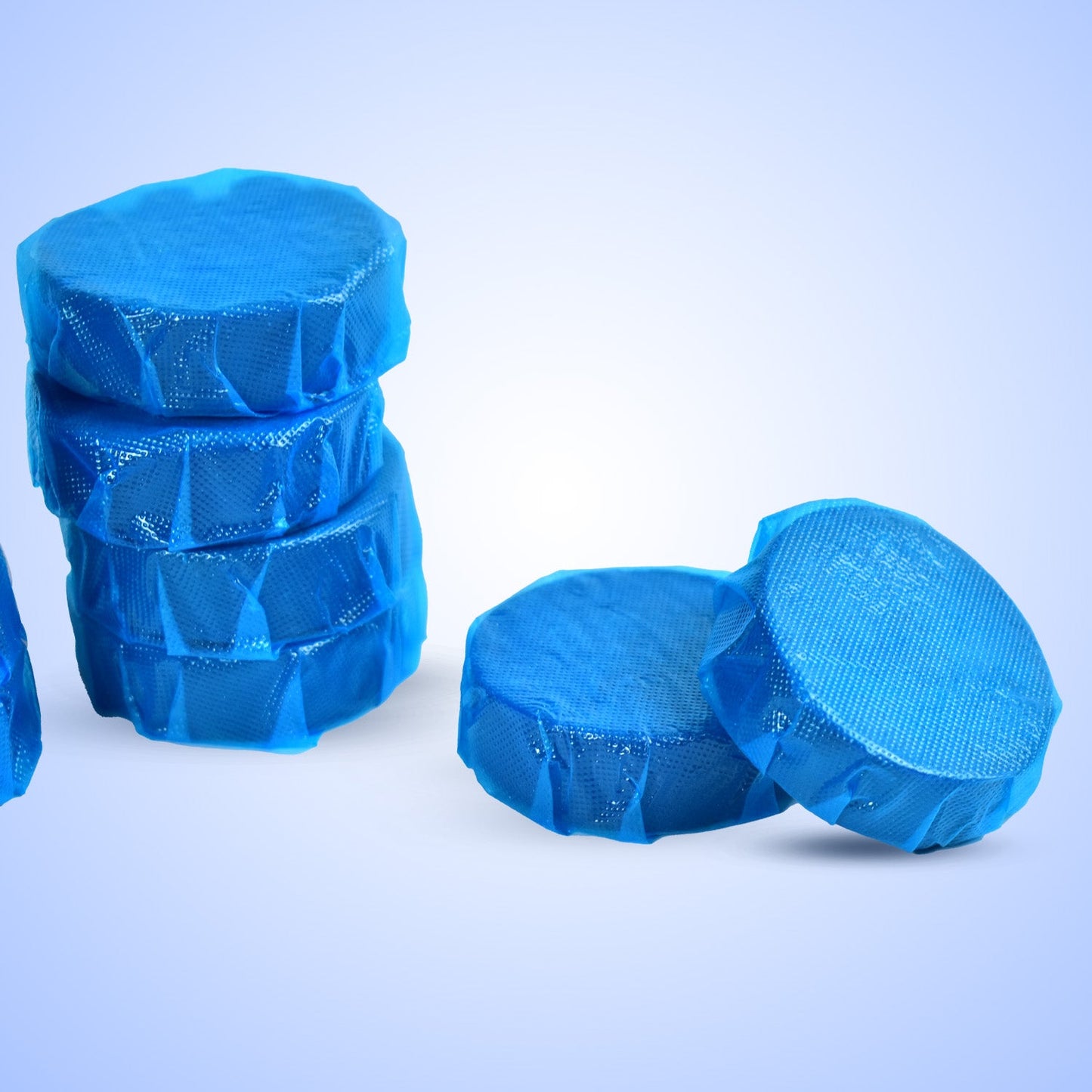 Blue automatic toilet cleaner tablets ensuring a fresh toilet.