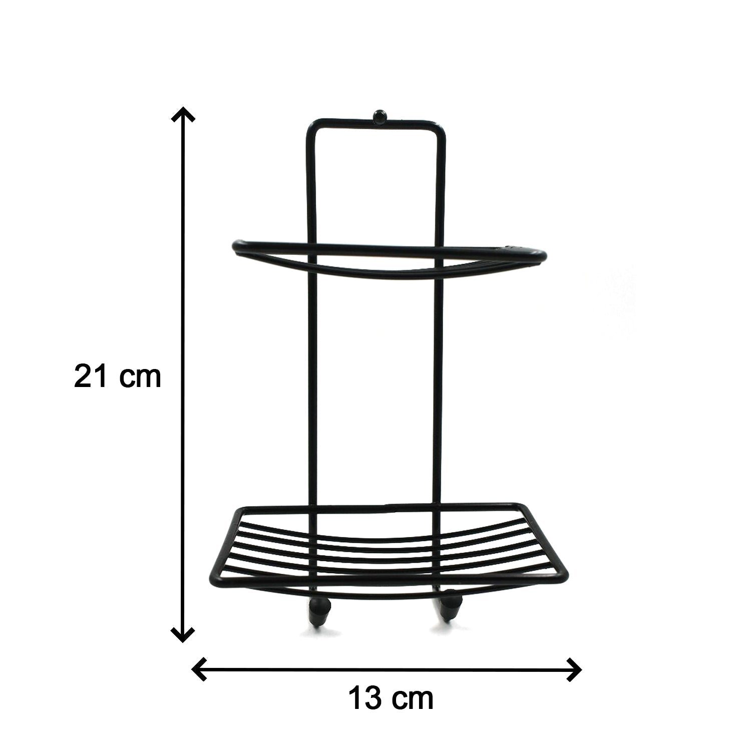 Close-up of the compact 2-layer stainless steel soap holder.