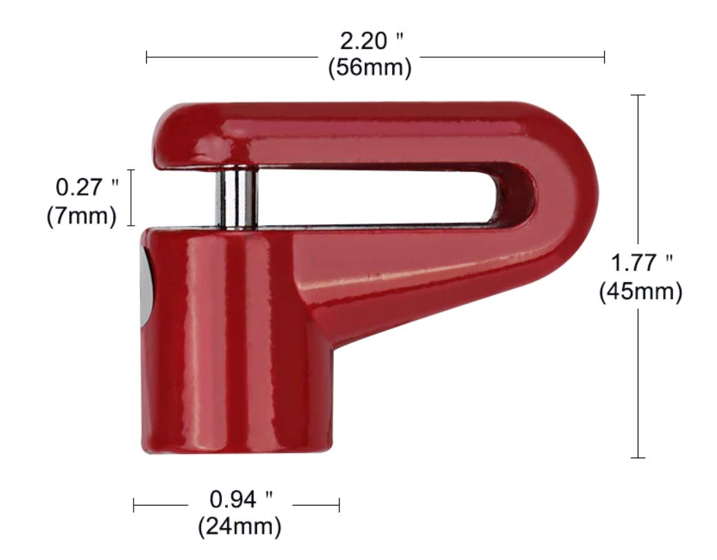 Secure padlock disc lock made of robust steel alloy for bike wheels.