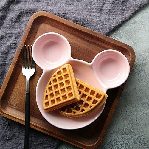 Mickey-style wheat straw snack plate with perfectly divided sections.