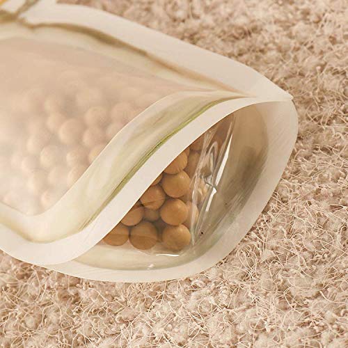 Stack of transparent 150ml food storage zipper bags for kitchen organisation.