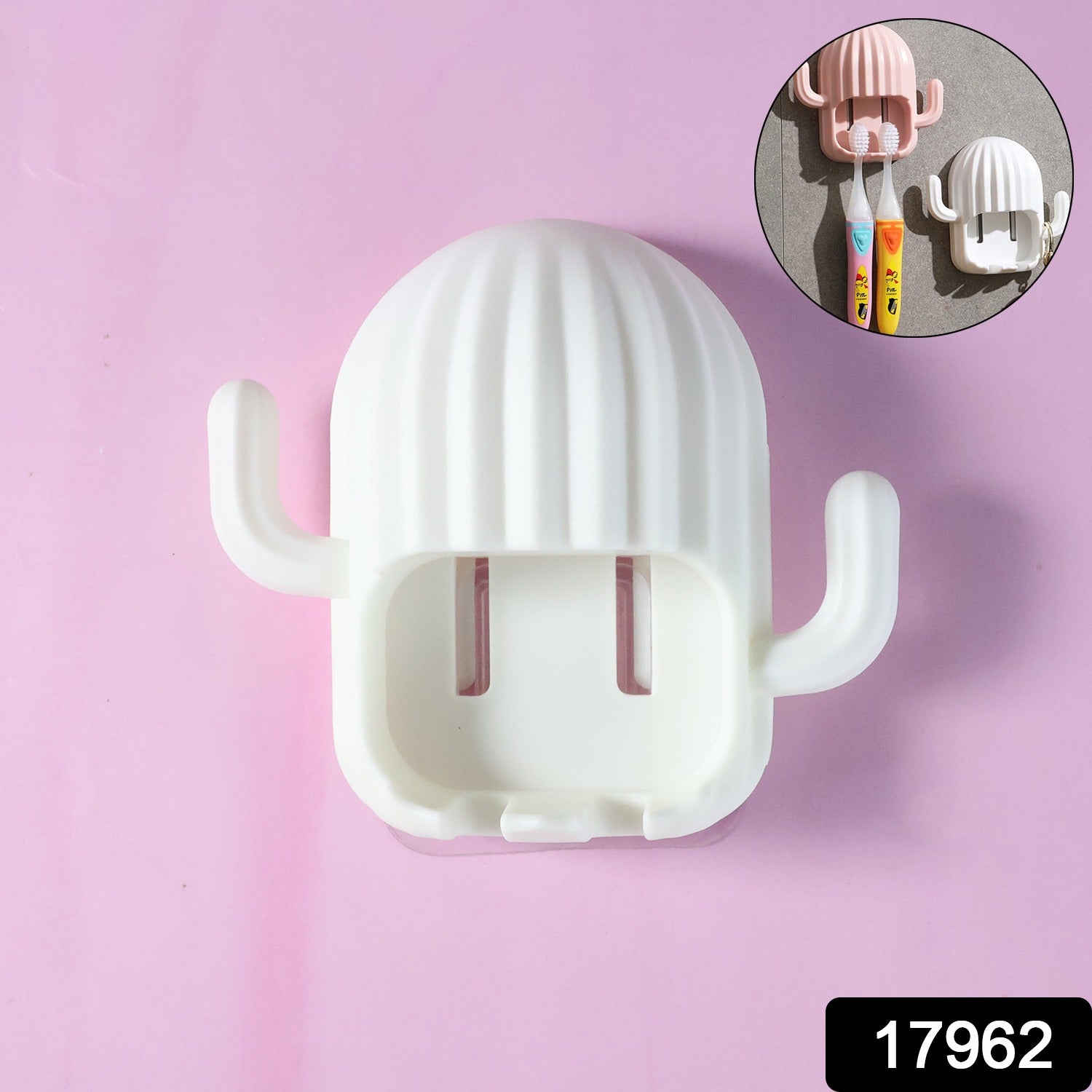 Bathroom storage holder for toothbrushes and toothpaste in cactus shape